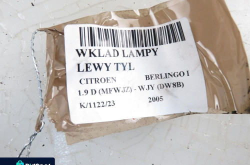 WKŁAD LAMPY LEWY TYŁ CITROEN BERLINGO I
