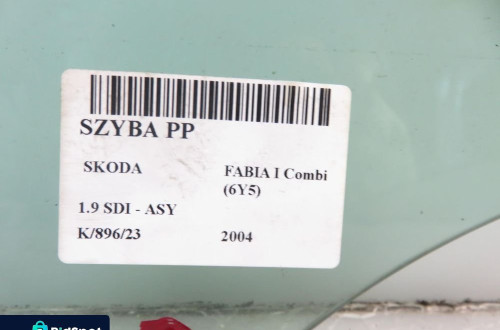 SZYBA PRAWA PRZEDNIA SKODA FABIA I Combi (6Y5)