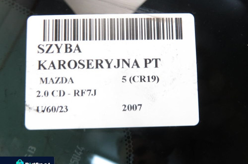 SZYBA KAROSERYJNA PRAWA TYLNA MAZDA 5 (CR19)