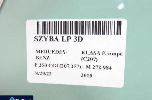 SZYBA LEWA PRZEDNIA MERCEDES C207