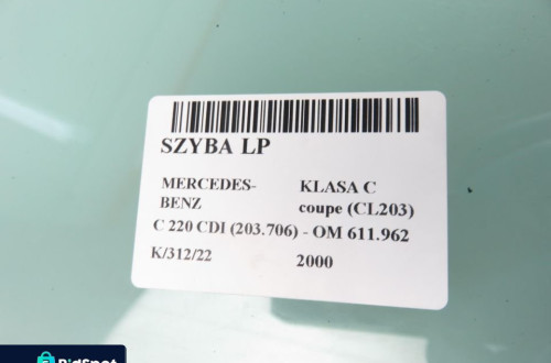 SZYBA LEWA PRZEDNIA MERCEDES CL203