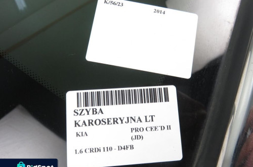 SZYBA KAROSERYJNA LEWA TYLNA KIA PRO CEE´D II 3D