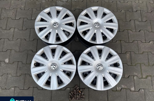 FELGI STALOWE + ORI KOŁPAKI + ŚRUBY R16 6.5J ET50 5X112 VW CADDY GOLF JETTA AUDI SKODA PROSTE! SPRAWDZONE STALÓWKI