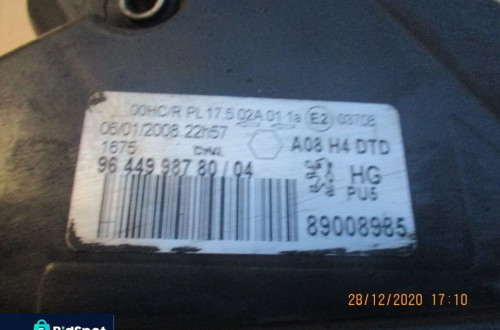 PEUGEOT 1007 02r LAMPA PRAWA PRZEDNIA PRZÓD 9644998780