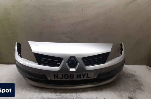 ^ ZDERZAK PRZÓD PRZEDNI RENAULT SCENIC 2 II LIFT FL TED69 SREBRNY HALOGENY