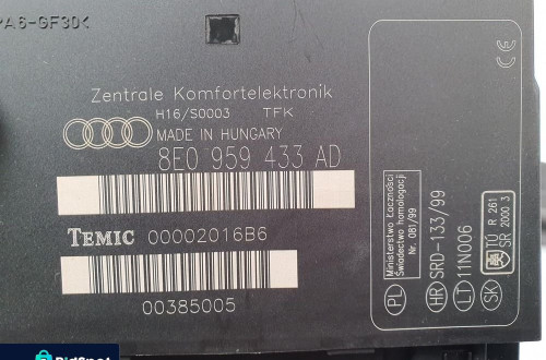 MODUŁ STEROWNIK KOMFORTU AUDI A4 B6 8E0959433AD