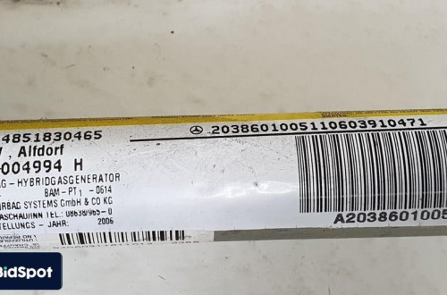 KURTYNA AIRBAG PRAWA MERCEDES W203 A2038601005
