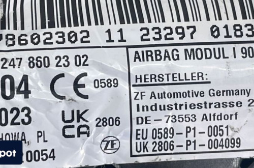 * KURTYNA PRAWA AIRBAG MERCEDES 247 GLA ORYGINAŁ NOWA A2478602302