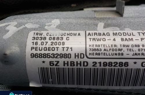 PEUGEOT 308 T7 KURTYNA POWIETRZNA LEWA LUB PRAWA 9688532980  9688532880