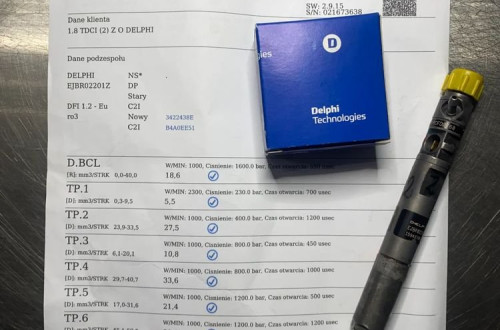 WTRYSKIWACZ TEST EJBR02201Z 1.8 TDCI WTRYSK WYDRUK IMA FORD FOCUS MK1 CONNECT RENAULT NOWY DELPHI