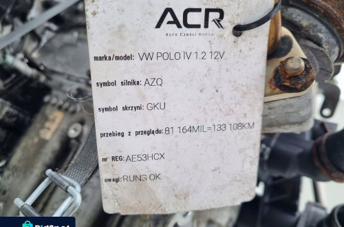 SILNIK KOMPLET Seat Cordoba II 1.2 12V 64KM udokumentowany 133tyś AZQ