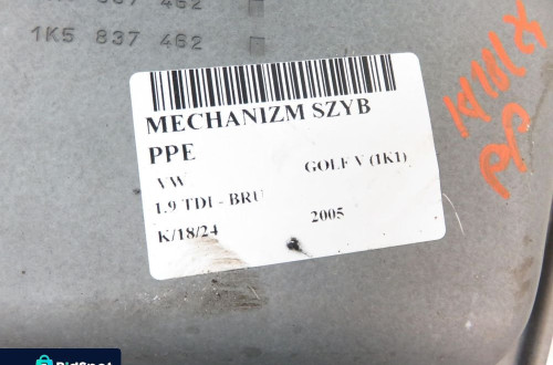 PODNOŚNIK SZYBY PRAWY PRZEDNI VW GOLF V 1K3837462A 1k0959792g