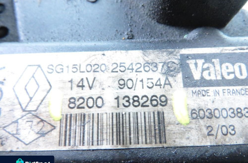 ALTERNATOR RENAULT ESPACE IV (JK0/1_) 1.9 dCi 116 - F9Q 820 8200138269