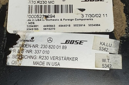 WZMACNIACZ BOSE MERCEDES SL R230 2308200189