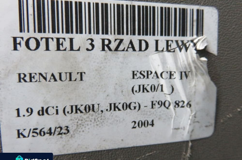 FOTEL 3 RZĄD LEWY RENAULT ESPACE IV