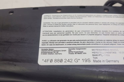 PODUSZKA FOTELA PRAWA AUDI A6 C6 4F0880242G