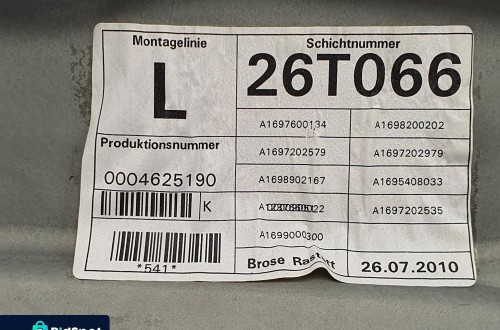 MECHANIZM PODNOŚNIK SZYBY LEWY PRZÓD MERCEDES W169