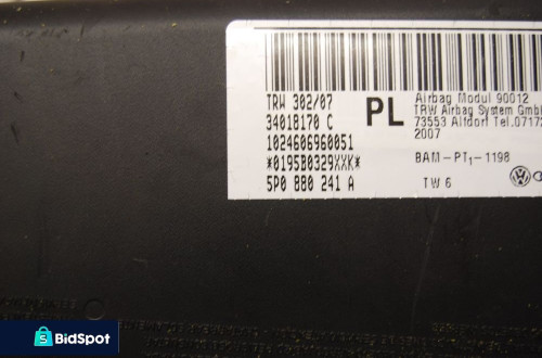PODUSZKA POWIETRZNA AIR BAG LEWA FOTELA 5P0880241A SEAT TOLEDO III ALTEA