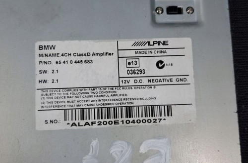 BMW E81 E87 E82 E90 E92 WZMACNIACZ 65410445683