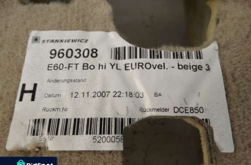 WYKŁADZINA DYWAN TYŁ BMW E60 E61 F-VAT