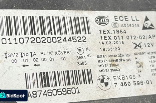 DEKIELEK PRAWY LAMPY BMW F10 FULL LED 186983-02