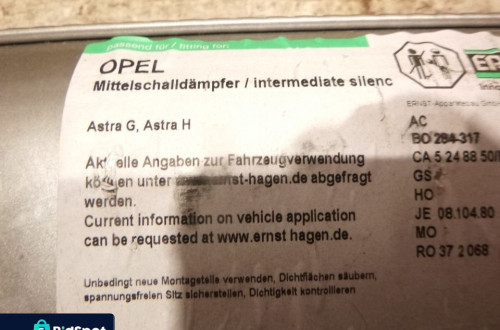opel astra h g iii 3 1,4 tłumik srodkowy nowy ernst