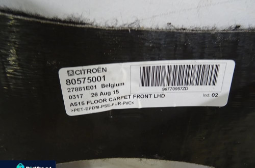 CITROEN DS3 LIFT HB 3D 1.6HDI DYWAN WYKŁADZINA PRZÓD