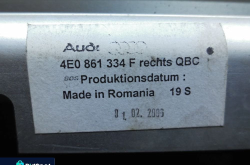 ROLETA DRZWI TYŁ PRAWY AUDI A8 D3 06r 4E0861334F