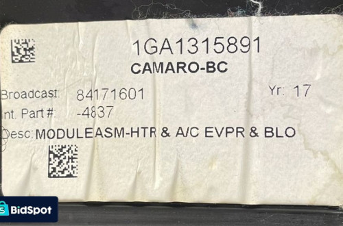 @ CAMARO VI 16- NAGRZEWNICA KOMPLETNA 84017368