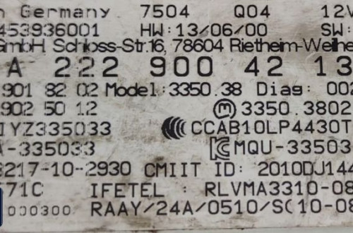 MODUŁ STEROWNIK KEYLESS MERCEDES A2229004213