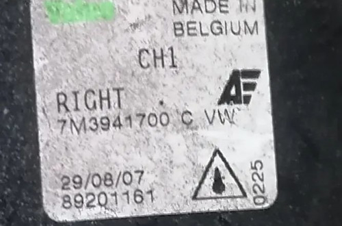 SEAT ALHAMBRA 95-06r HALOGEN PRAWY PRZÓD SEAT ALHAMBRA  HALOGEN PRAWY PRZÓD LIFT 7M3941700C