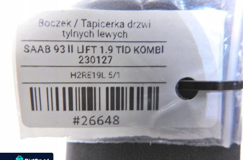 TAPICERKA DRZWI LEWY TYŁ SAAB 9-3 II KOMBI