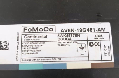 MODUŁ KOMFORTU FORD FOCUS MK3 ST AV6N-19G481-AM