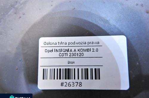 OSŁONA PODWOZIA PRAWY TYŁ OPEL INSIGNIA A KOMBI