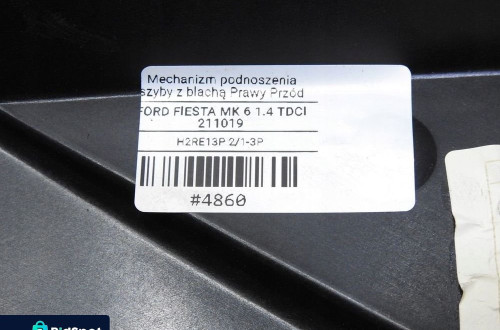 MECHANIZM PODNOŚNIK SZYBY PRAWY PRZÓD FIESTA MK7