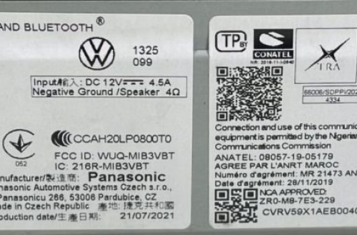 VW GOLF VIII 8 RADIO MIB3E BLUETOOTH 5H0035867