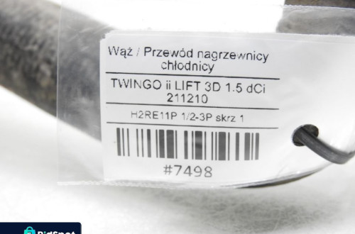 WĄŻ NAGRZEWNICY RENAULT TWINGO II 1.5 DCI