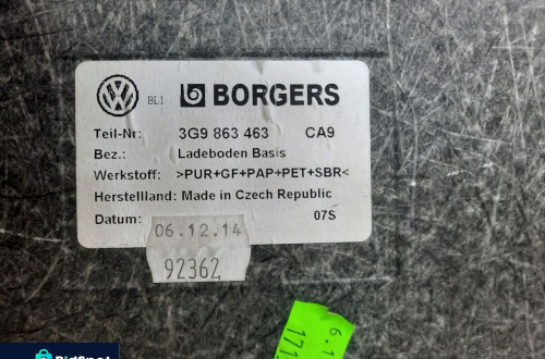 VW PASSAT B8 KOMBI WYKŁADZINA BAGAŻNIKA 3G9863463