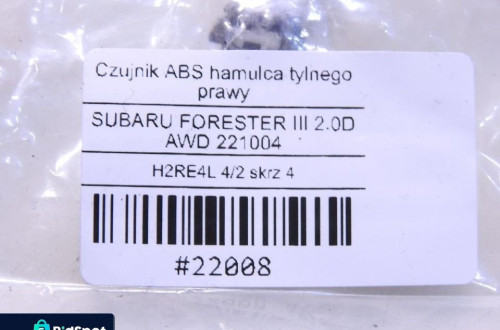 CZUJNIK ABS PRAWY TYŁ SUBARU FORESTER III