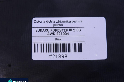 OSŁONA ZBIORNIKA PALIWA PRAWA SUBARU FORESTER III