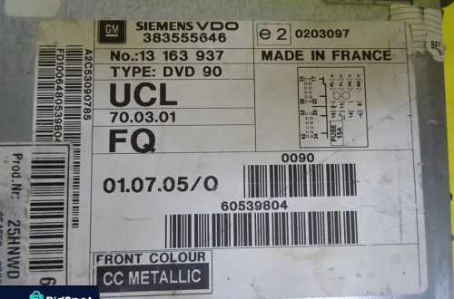 RADIO DVD 90 NAVI OPEL SIGNUM VECTRA C 13163937 / 383555646 NR185