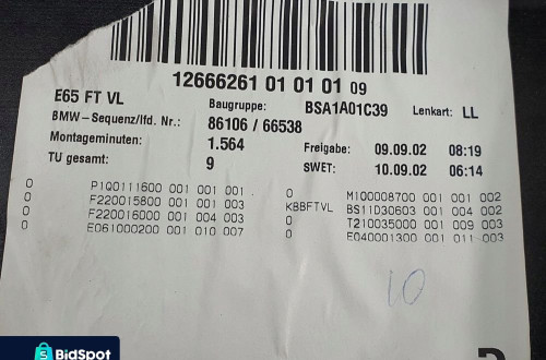 WYGŁUSZENIE DRZWI LEWY PRZÓD BMW 7 E65