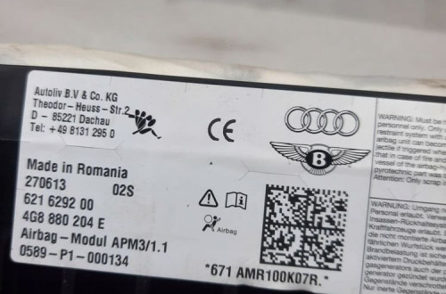PODUSZKA AIRBAG PASAŻERA 4G8880204E AUDI A6 C7 A7