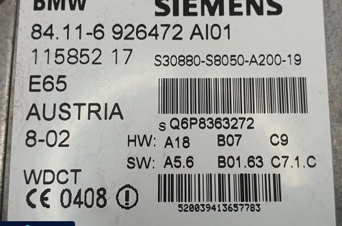 MODUŁ STEROWNIK TELEFONU BMW 7 E65 6926472