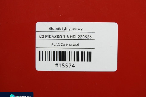 ĆWIARTKA BŁOTNIK PRAWY TYŁ KKNB CITROEN C3 PICASSO