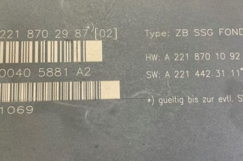 MERCEDES S-KLASA 221 MODUŁ STEROWNIK KANAPY