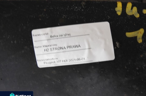 BELKA ZAWIESZENIA TYŁ PEUGEOT 307 2.0 HDI