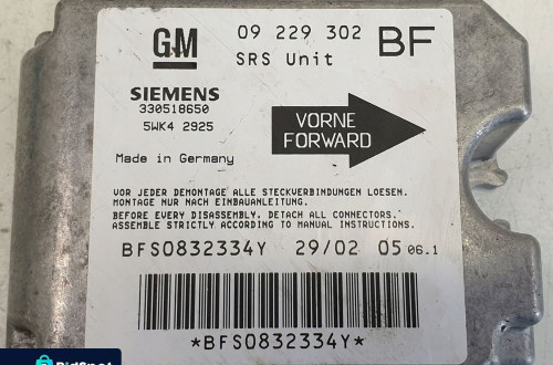 Opel Astra G II MODUŁ PODUSZEK AIRBAG 09229302BF