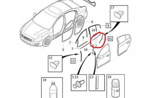 VOLVO S60 V60 LISTWA SZYBY DRZWI PRAWA TYŁ
