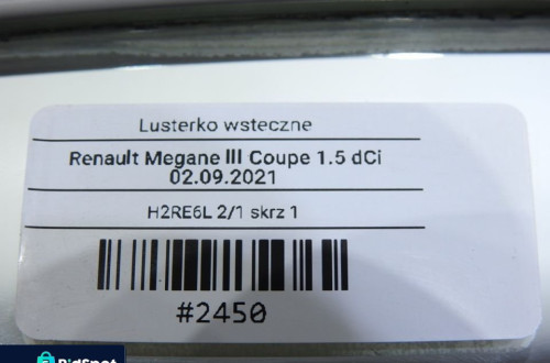 LUSTERKO WSTECZNE RENAULT MEGANE III